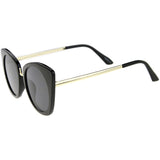 Women's Bold Round Metal Temple Cat Eye Sunglasses A526 from zeroUV