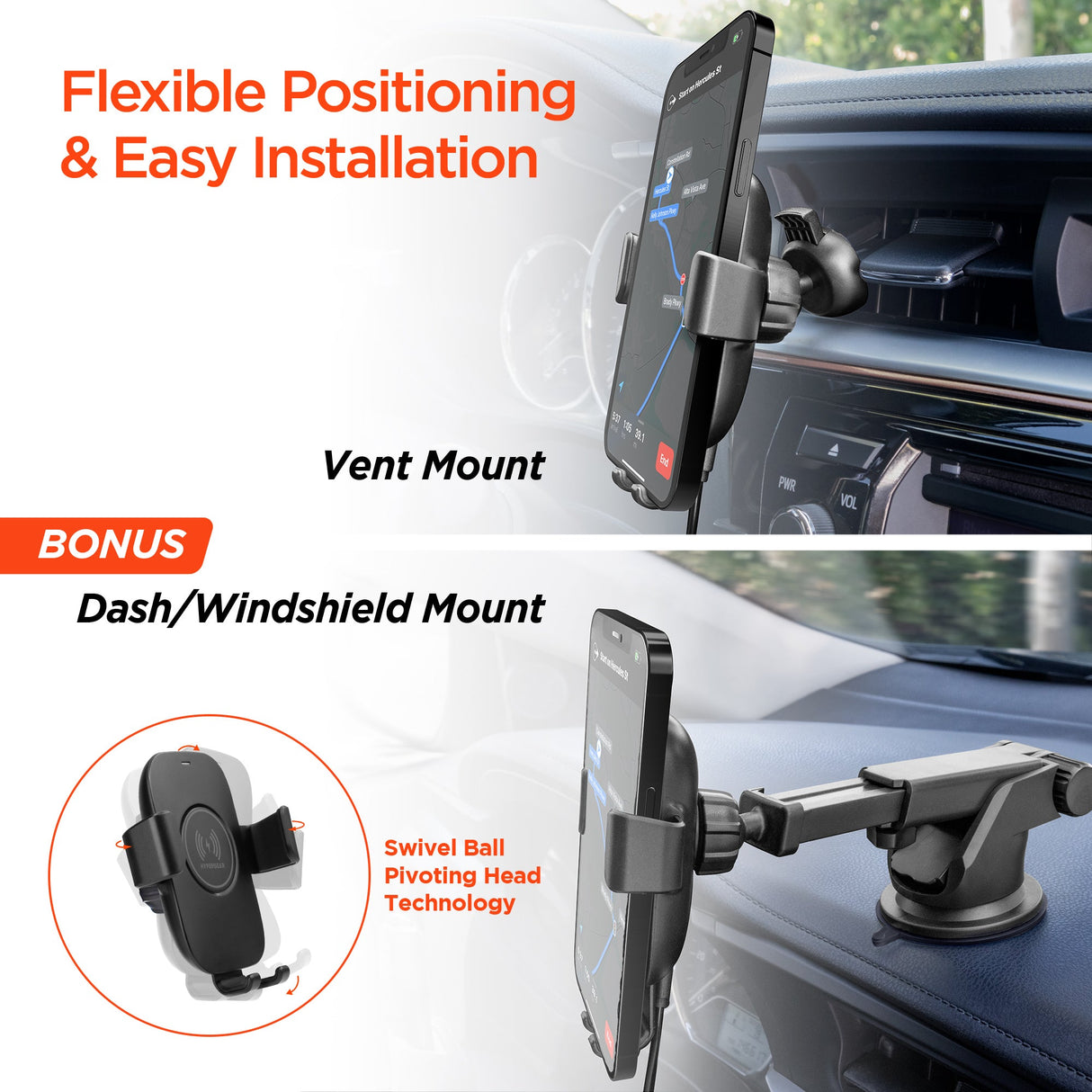 HyperGear Gravity 15W Wireless Fast Charge Mount - Hands-Free from Jupiter Gear Home