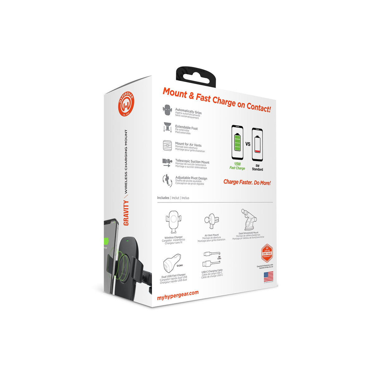 HyperGear Gravity 15W Wireless Fast Charge Mount - Hands-Free from Jupiter Gear Home