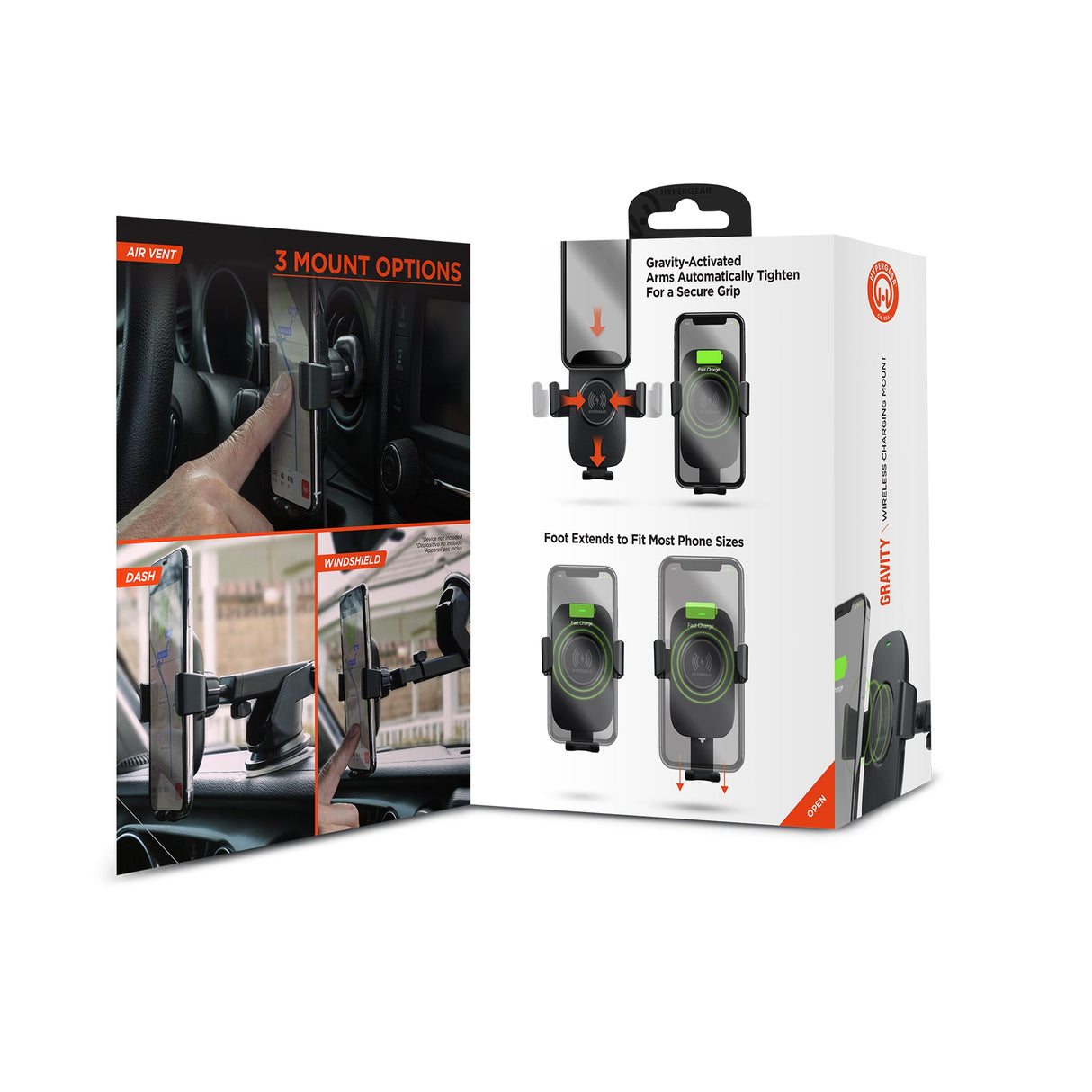 HyperGear Gravity 15W Wireless Fast Charge Mount - Hands-Free from Jupiter Gear Home