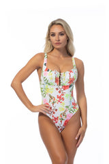 Bright Floral Tie Front One Piece Swimsuit from My Pampered Life Seattle