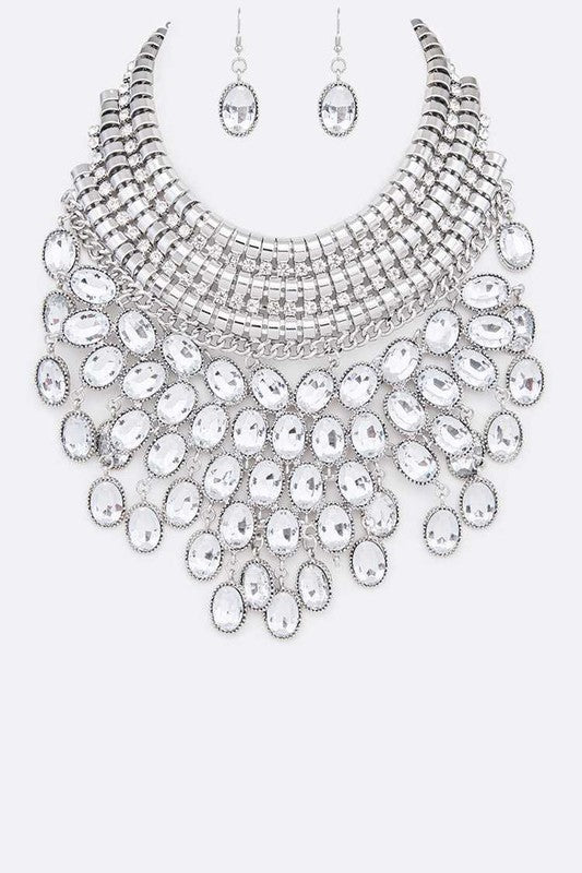 Crystal Bib Head Turner Statement Necklace Set from My Pampered Life Seattle