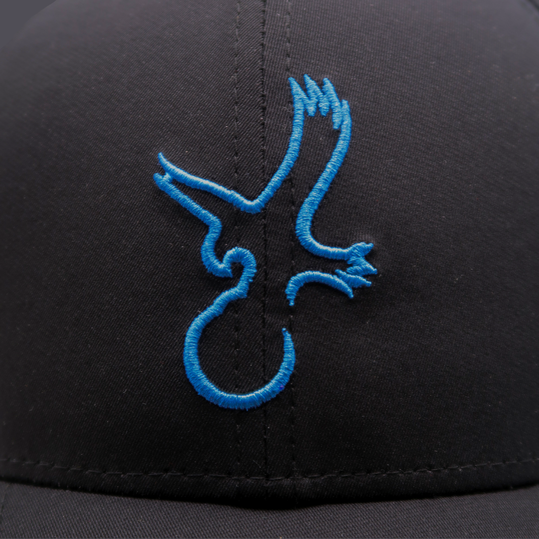 Black/Carolina Blue Eagle Performance Hat from Talon Golf LLC