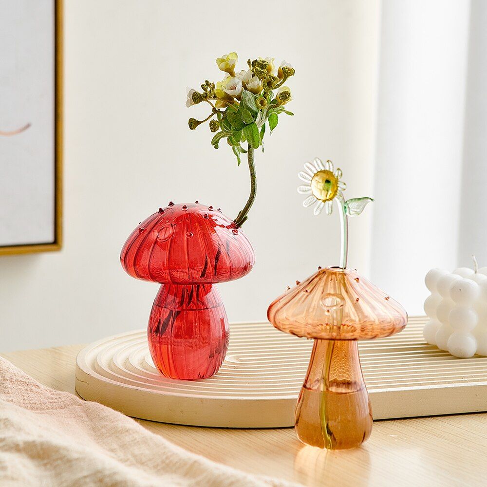 Vibrant Mushroom Glass Vases from Moderny