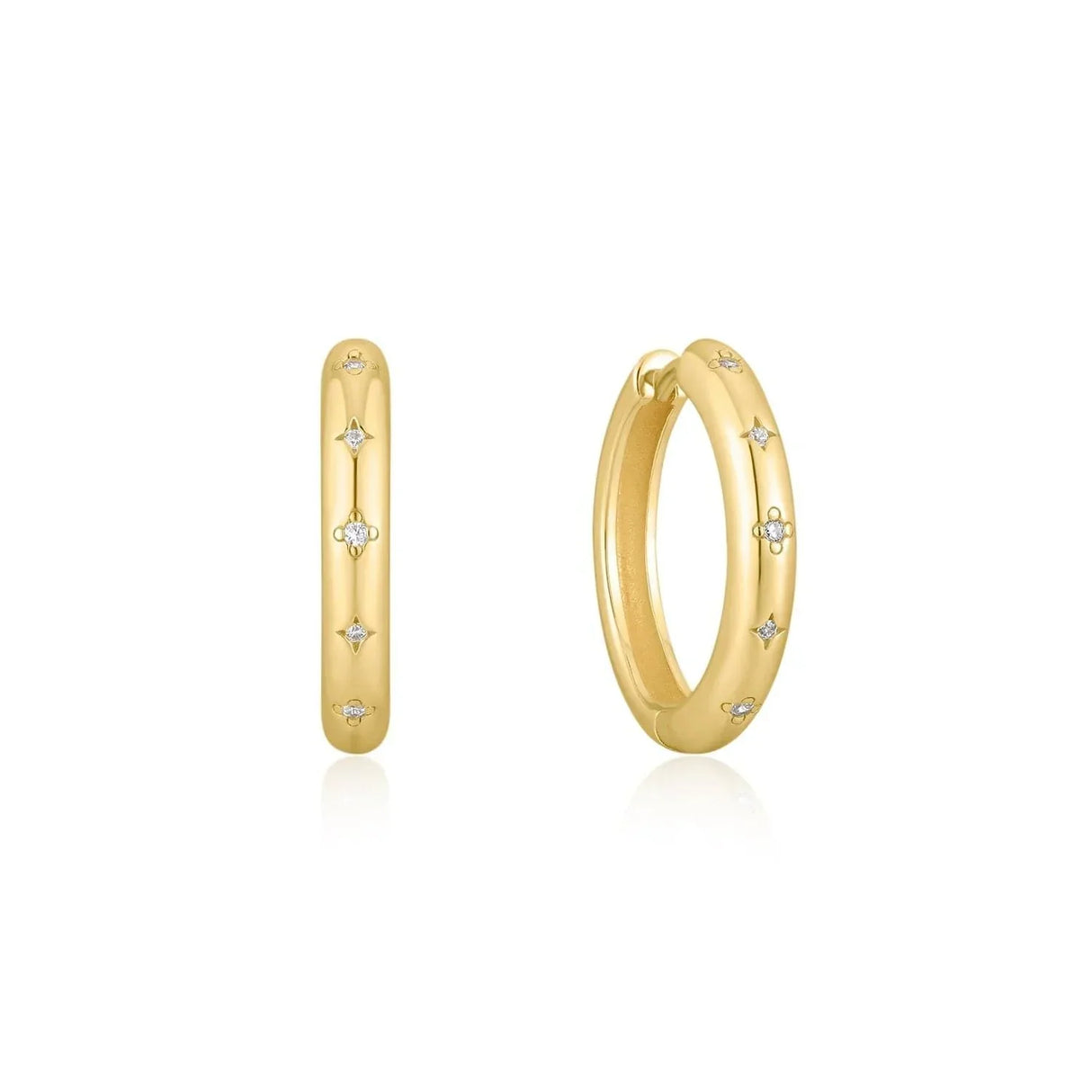15mm CZ Galaxy Huggie Hoops from eklexic