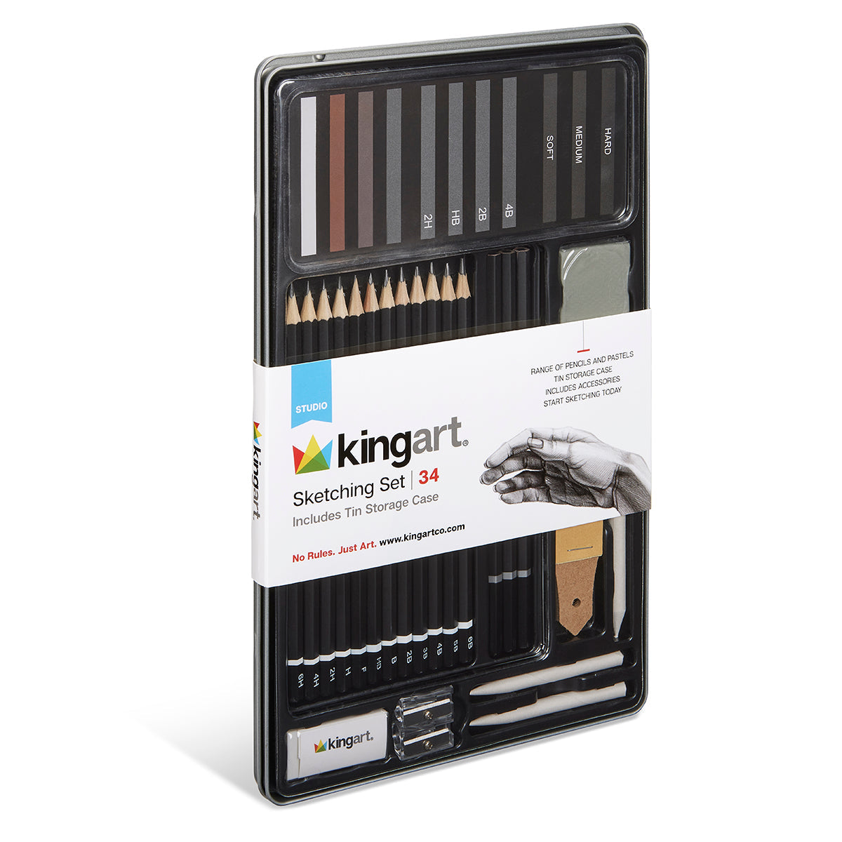 Sketching Set in Tin Case 34 pc from KINGART