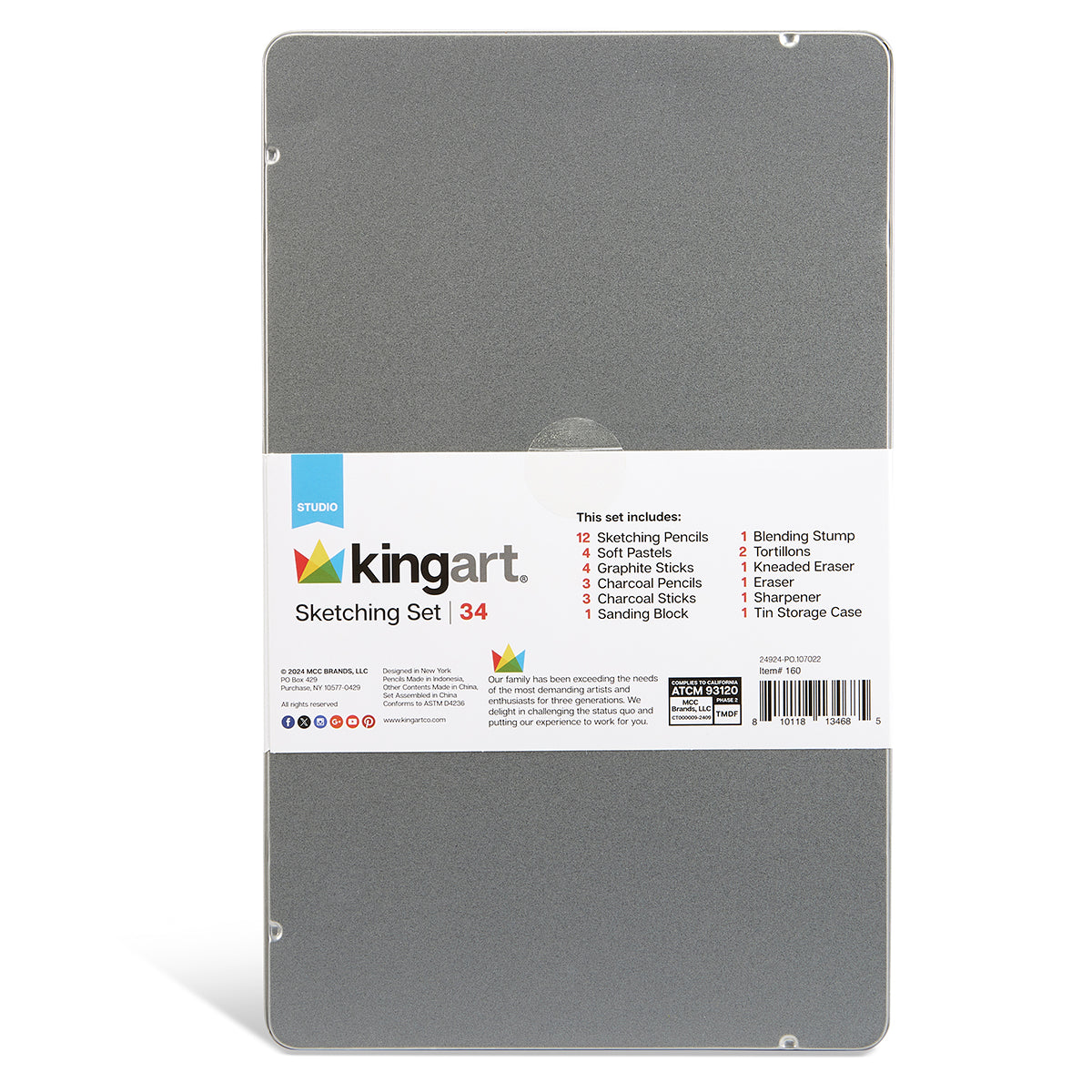 Sketching Set in Tin Case 34 pc from KINGART