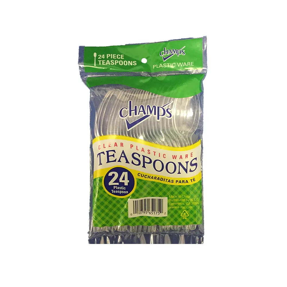 Champs Plastic Teaspoon Clear Heavy Duty 24 ct From Mexmax INC.