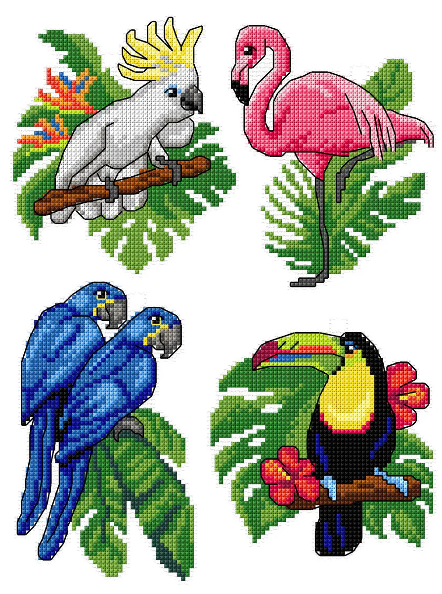 Exotic Birds 165CS Counted Cross-Stitch Kit From Wizardi