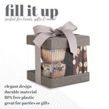 Plastic Gift Boxes Gray Bakery Boxes With Base Lid & Ribbon from Hammont