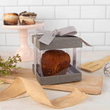 Plastic Gift Boxes Gray Bakery Boxes With Base Lid & Ribbon from Hammont