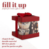 Clear Plastic Gift Boxes Maroon Bakery Boxes With Base Lid & Ribbon from Hammont