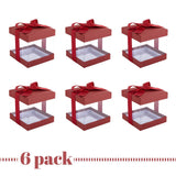 Clear Plastic Gift Boxes Maroon Bakery Boxes With Base Lid & Ribbon from Hammont