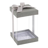 Plastic Gift Boxes Gray 8X 4X 4" 6 Pack Bakery Boxes With Base Lid & Ribbon from Hammont