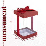 Plastic Gift Boxes Maroon 8X4X4" 6 Pack Bakery Boxes With Base Lid & Ribbon from Hammont