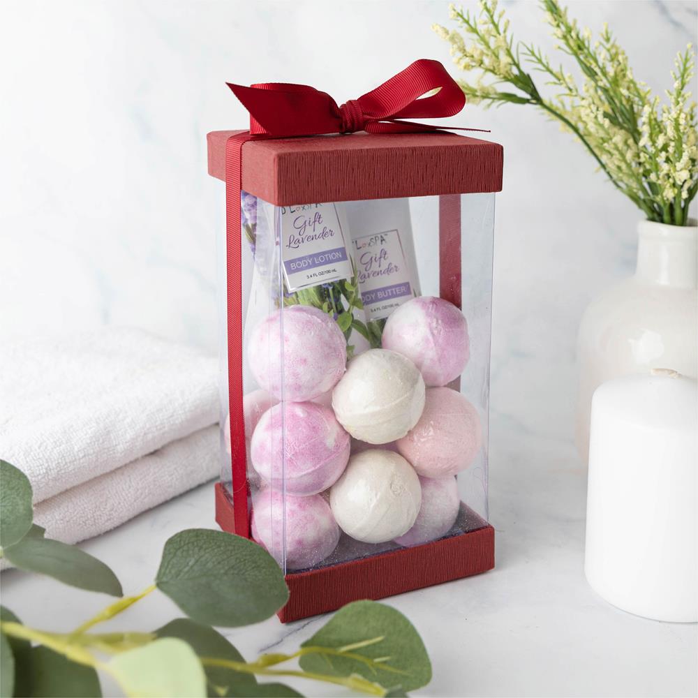 Plastic Gift Boxes Maroon 8X4X4" 6 Pack Bakery Boxes With Base Lid & Ribbon from Hammont