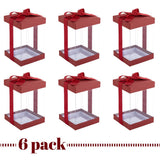 Plastic Gift Boxes Maroon 8X4X4" 6 Pack Bakery Boxes With Base Lid & Ribbon from Hammont