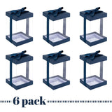 Plastic Gift Boxes Navy Blue 8X4X4 6 Pack Bakery Boxes With Base Lid & Ribbon from Hammont