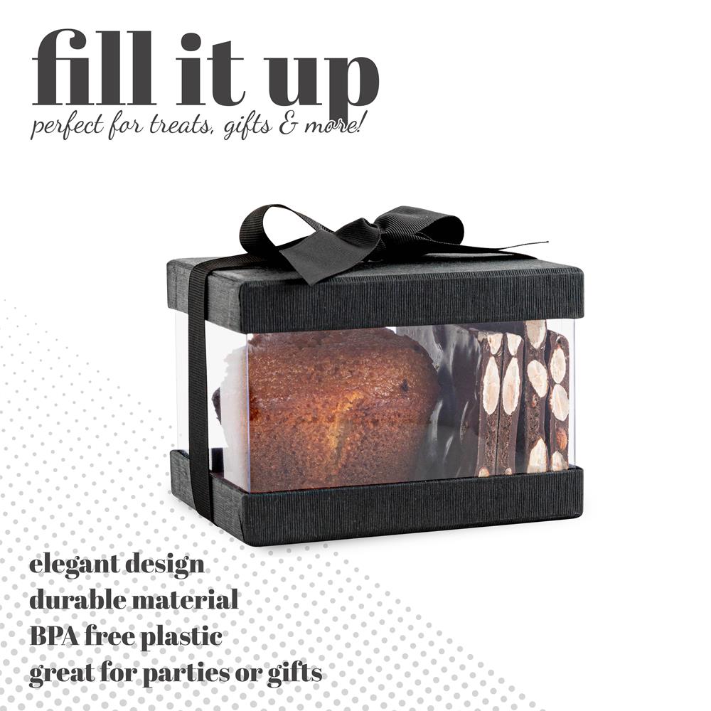 Plastic Gift Boxes Elegant Party Favor Black 5X4X3.5 from Hammont