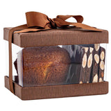Plastic Gift Boxes Brown 5X4X3.5" 6 Pack Bakery Boxes With Base Lid & Ribbon from Hammont