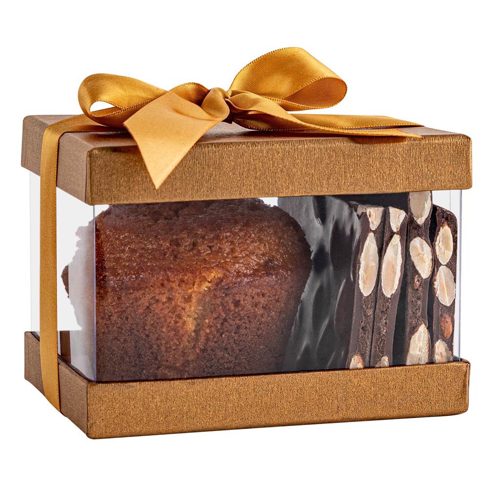 Plastic Gift Boxes Gold 5X4X3.5" 6 Pack Bakery Boxes With Base Lid & Ribbon from Hammont
