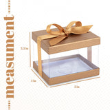 Plastic Gift Boxes Gold 5X4X3.5" 6 Pack Bakery Boxes With Base Lid & Ribbon from Hammont