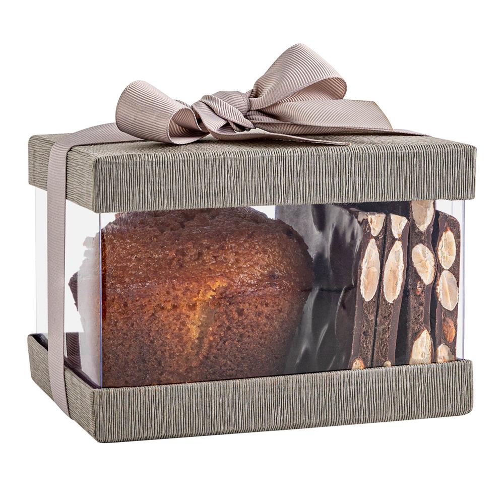 Plastic Gift Boxes Gray 5X4X3.5" 6 Pack Bakery Boxes With Base Lid & Ribbon from Hammont