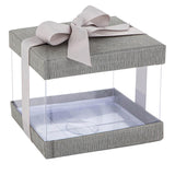 Plastic Gift Boxes Gray 5X4X3.5" 6 Pack Bakery Boxes With Base Lid & Ribbon from Hammont