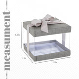 Plastic Gift Boxes Gray 5X4X3.5" 6 Pack Bakery Boxes With Base Lid & Ribbon from Hammont