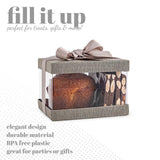 Plastic Gift Boxes Gray 5X4X3.5" 6 Pack Bakery Boxes With Base Lid & Ribbon from Hammont