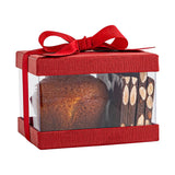 Plastic Gift Boxes Maroon 5X4X3.5" 6 Pack Bakery Boxes With Base Lid & Ribbon from Hammont