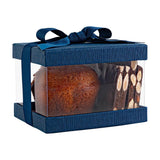 Plastic Gift Boxes Navy blue 5X4X3.5 6 Pack Bakery Boxes With Base Lid & Ribbon from Hammont