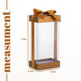 Plastic Gift Boxes Bakery Boxes With Base Lid & Ribbon Gold 7.5X3.75X2.5" from Hammont