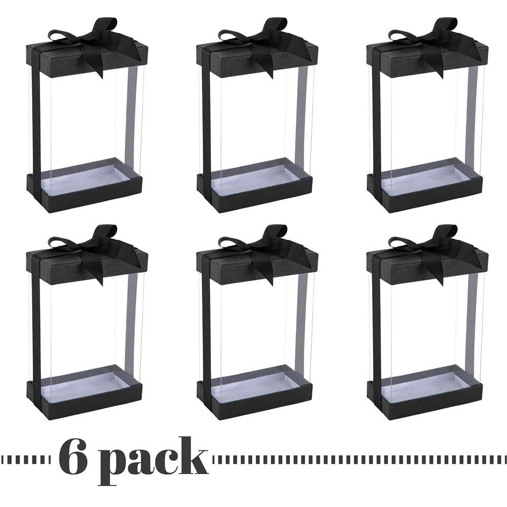 Plastic Gift Boxes 7.5X5X2.5" 6 Pack Bakery Boxes With Base Lid & Ribbon from Hammont