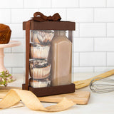 Clear Brown 7X5X3" Gift Boxes 6 Pack Bakery Boxes With Base Lid & Ribbon from Hammont