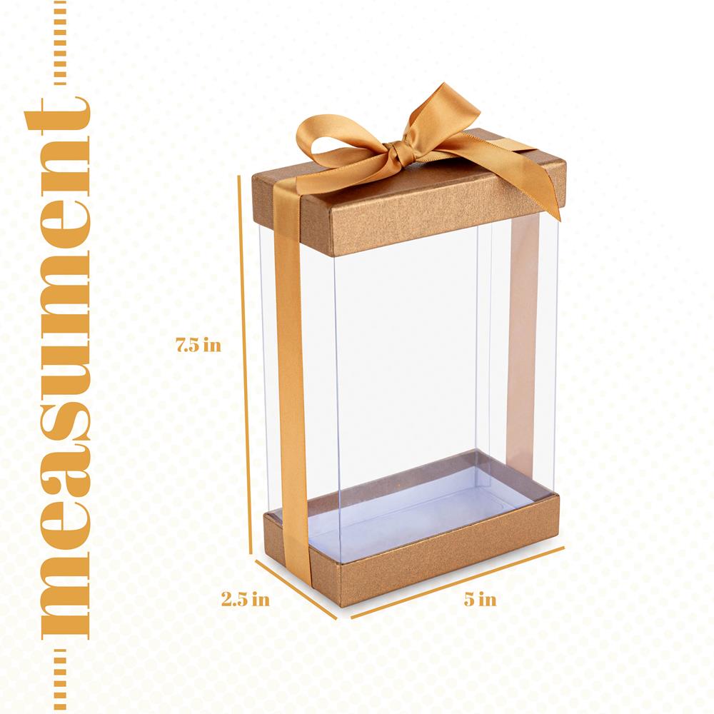 Plastic Gift Boxes 7.5X5X2.5" 6 Pack Bakery Boxes With Base Lid & Ribbon from Hammont