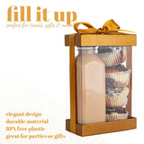 Plastic Gift Boxes 7.5X5X2.5" 6 Pack Bakery Boxes With Base Lid & Ribbon from Hammont