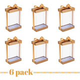 Plastic Gift Boxes 7.5X5X2.5" 6 Pack Bakery Boxes With Base Lid & Ribbon from Hammont