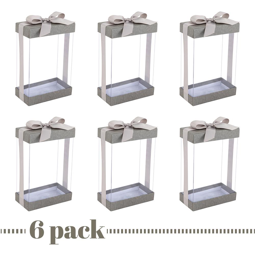 Plastic Gift Boxes 7.5X5X2.5" 6 Pack Bakery Boxes With Base Lid & Ribbon from Hammont
