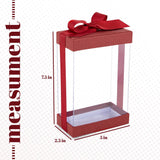 Plastic Gift Boxes With Base Lid & Ribbon Maroon 7.5X5X2.5" 6 Pack Bakery Boxes from Hammont