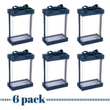 Plastic Gift Boxes 6 Pack With Base Lid & Ribbon Navy Blue 7.5X5X2.5" Bakery Boxes from Hammont