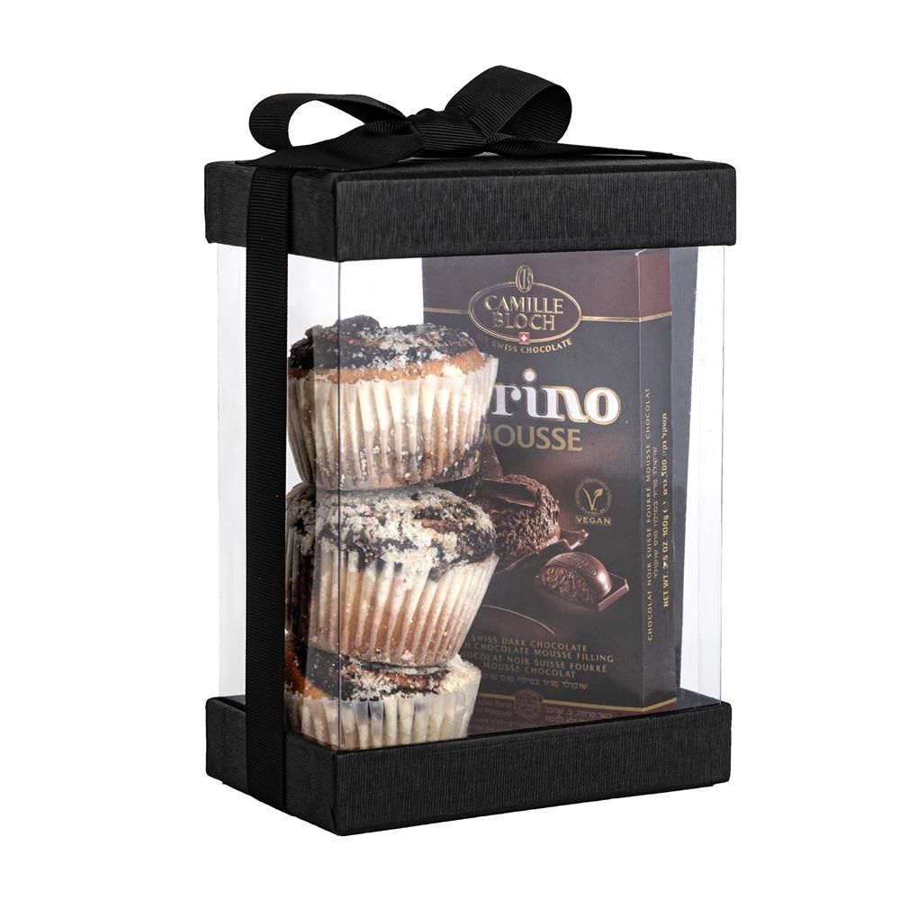Clear Black 7X5X3" Gift Boxes 6 Pack Bakery Boxes With Base Lid & Ribbon from Hammont