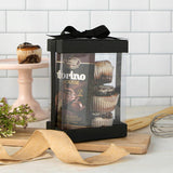 Clear Black 7X5X3" Gift Boxes 6 Pack Bakery Boxes With Base Lid & Ribbon from Hammont