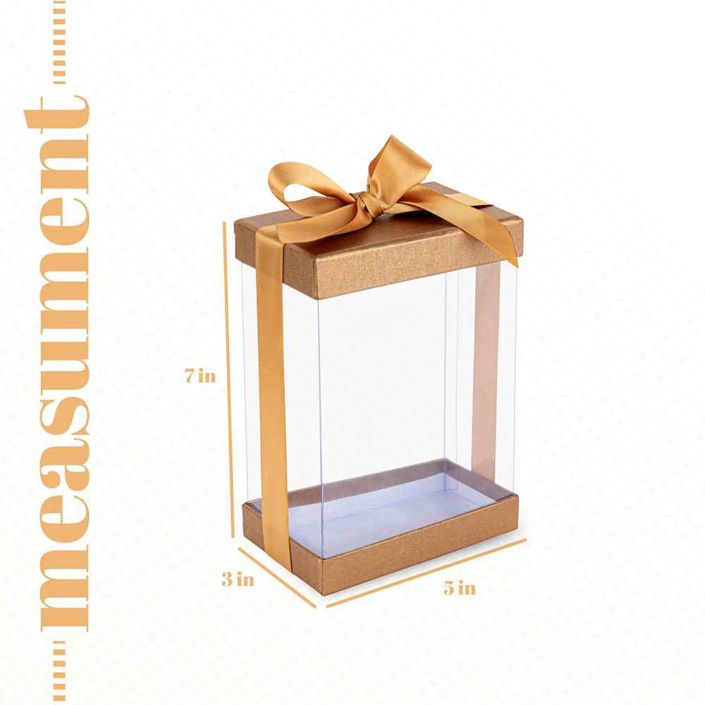 Clear 7X5X3" Gift Boxes 6 Pack Bakery Boxes With Base Lid & Ribbon from Hammont