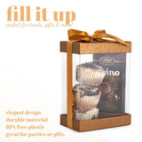 Clear 7X5X3" Gift Boxes 6 Pack Bakery Boxes With Base Lid & Ribbon from Hammont