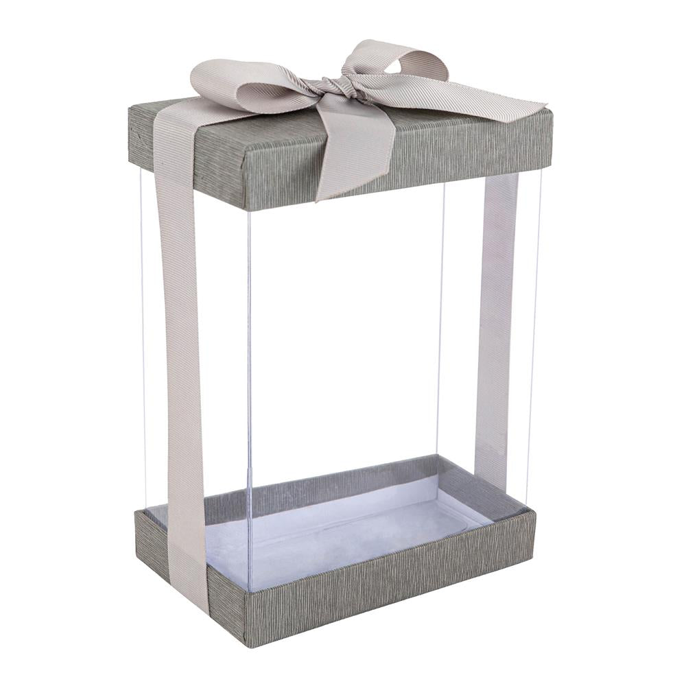 Clear 7X5X3" Gift Boxes 6 Pack Bakery Boxes With Base Lid & Ribbon from Hammont
