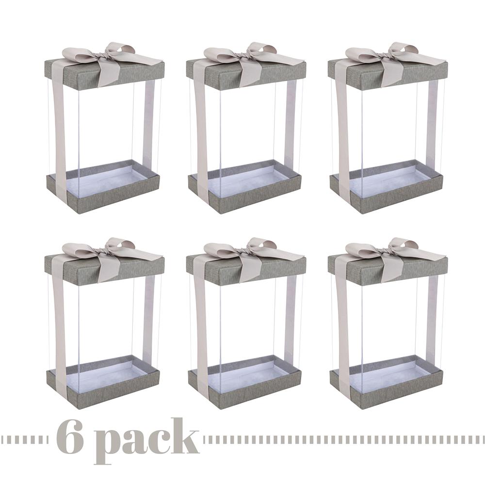 Clear 7X5X3" Gift Boxes 6 Pack Bakery Boxes With Base Lid & Ribbon from Hammont