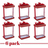 Clear 7X5X3" Gift Boxes 6 Pack Bakery Boxes With Base Lid & Ribbon from Hammont