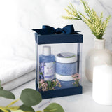 Clear Navy Blue 7X5X3 Gift Boxes 6 Pack Bakery Boxes With Base Lid & Ribbon from Hammont