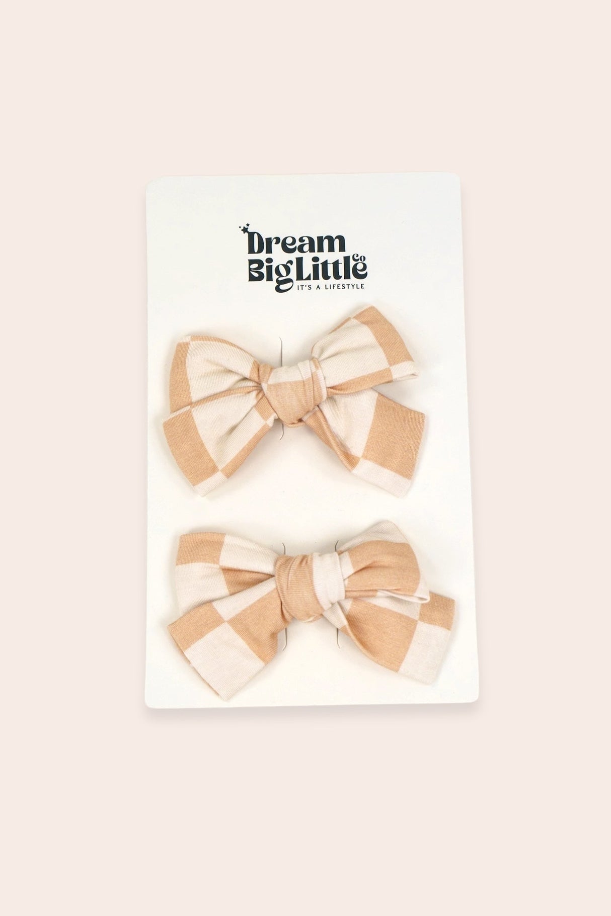 SANDY CHECKERS DREAM BOW HAIR CLIPS from DREAM BIG LITTLE CO